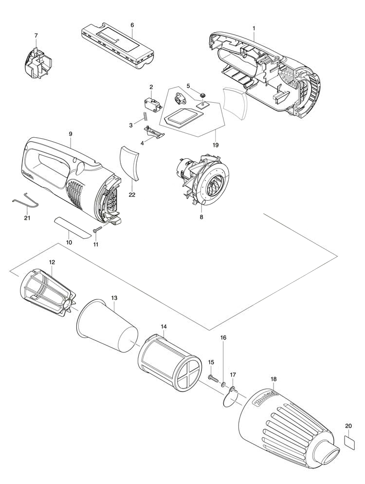 Схема на Пилосос Makita CL111DWI