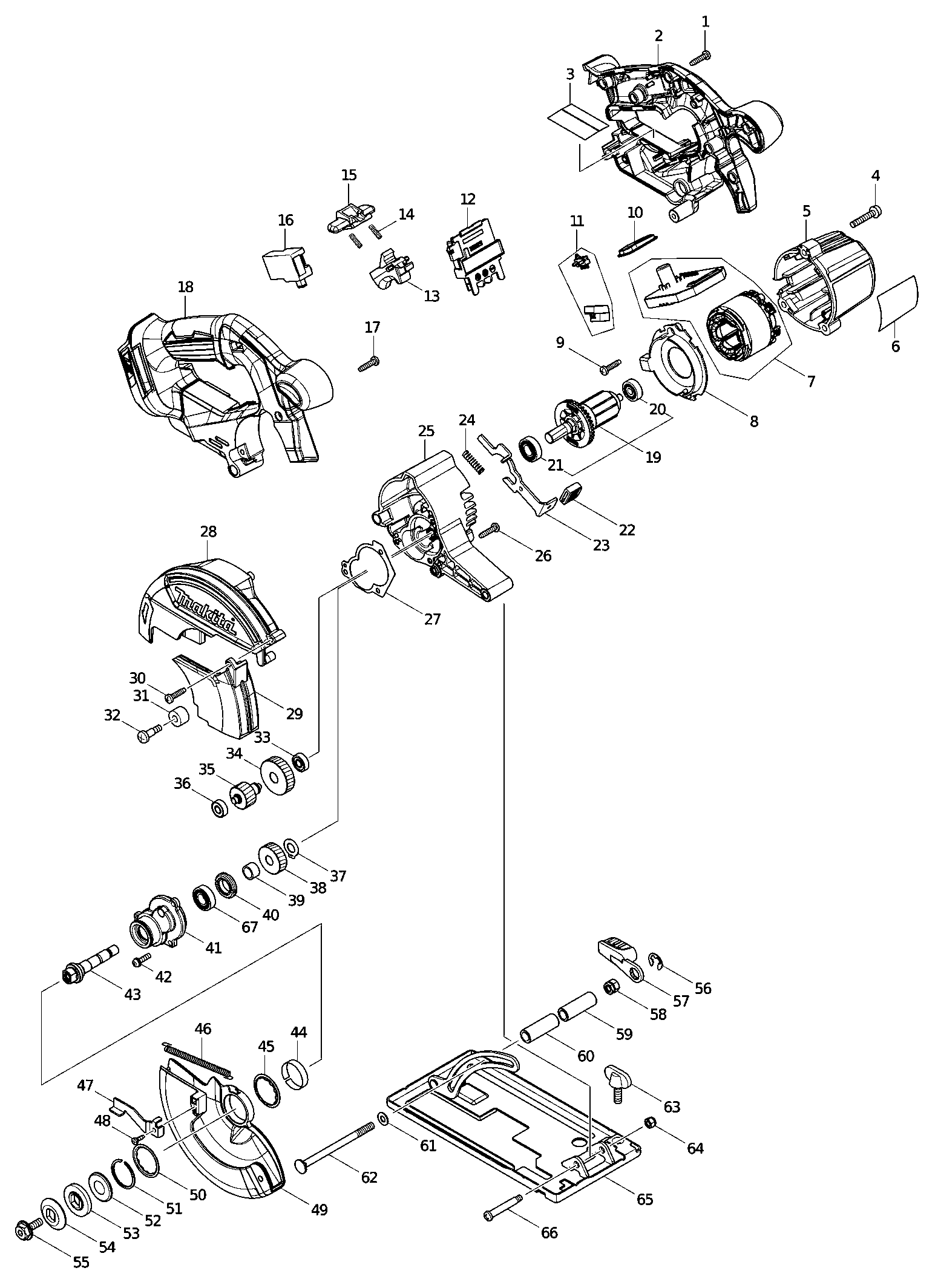 Схема на Пилка Makita DCS 551 Z