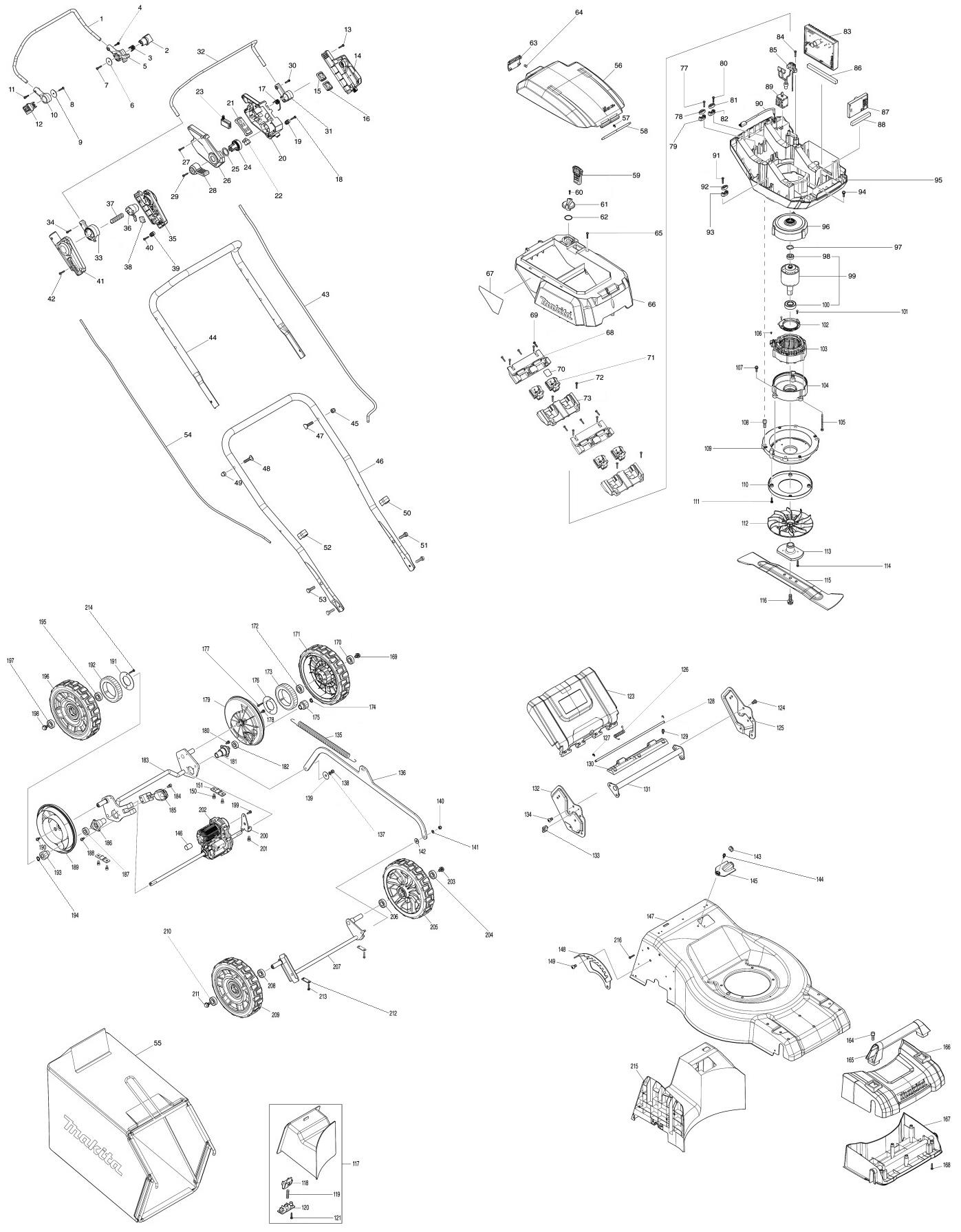 Схема на Газонокосилка Makita DLM462PT4