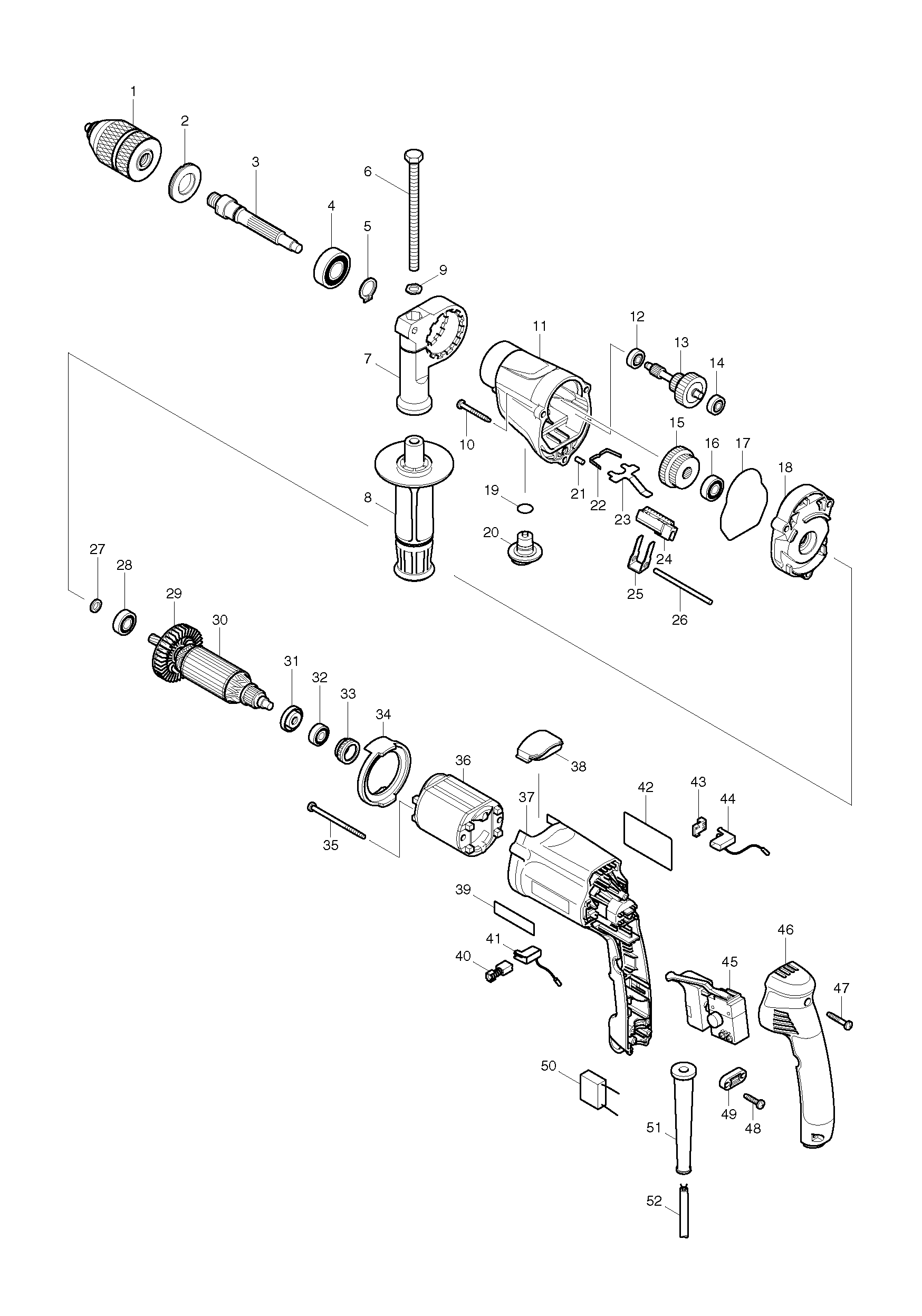 Схема на Дрель Makita DP 4011