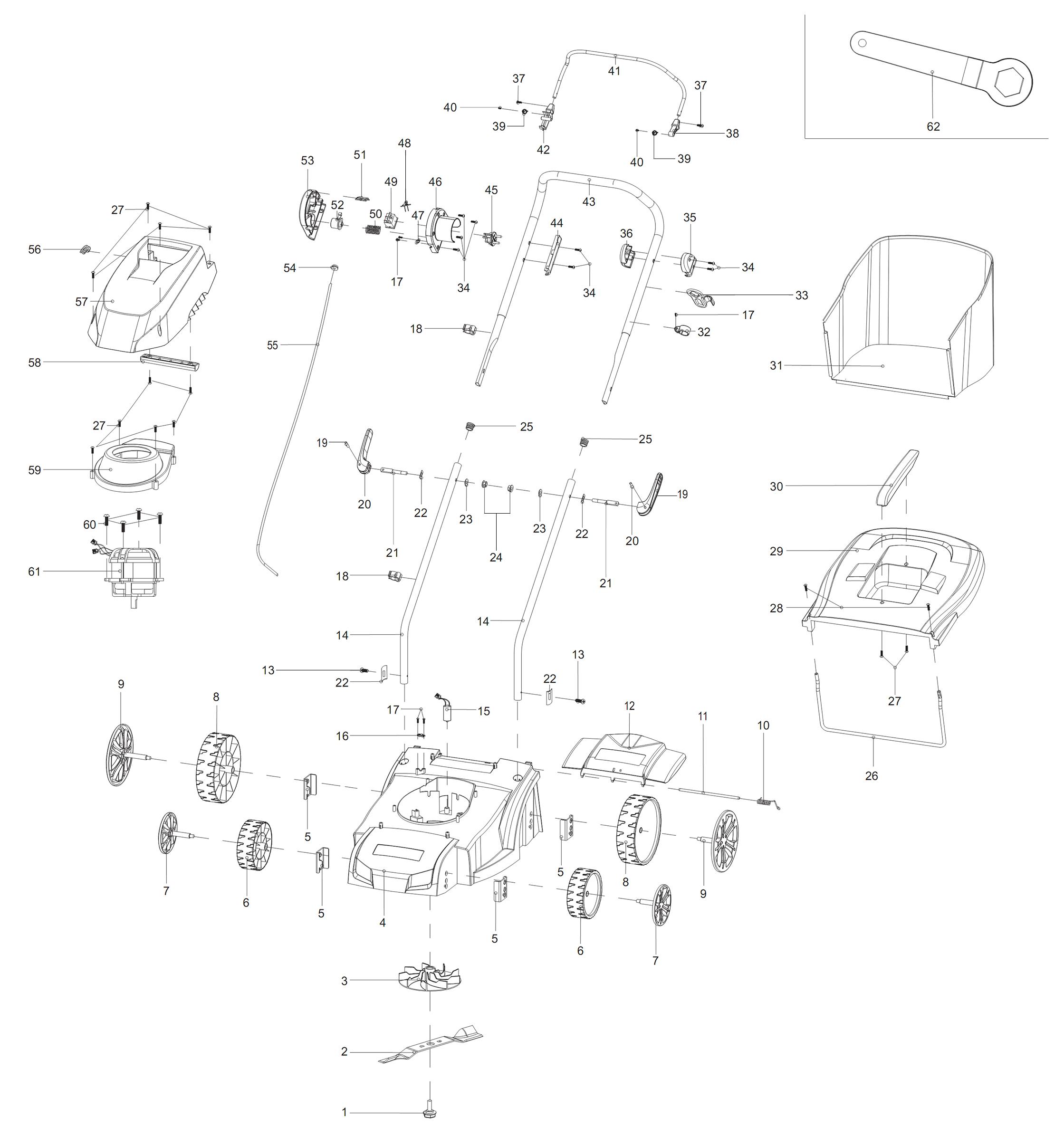 Схема на Газонокосарка Makita ELM 3310