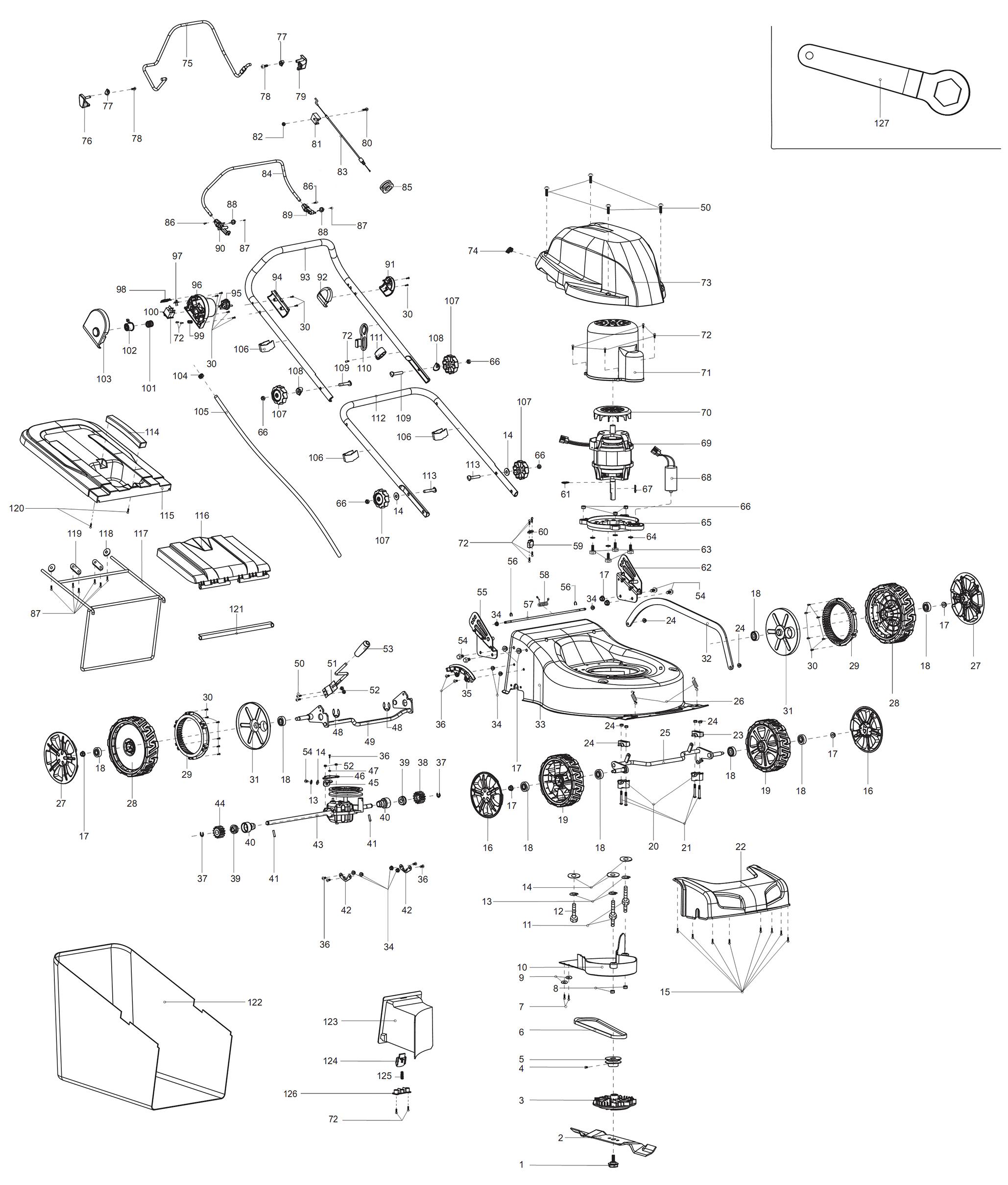 Схема на Газонокосилка Makita ELM 4611