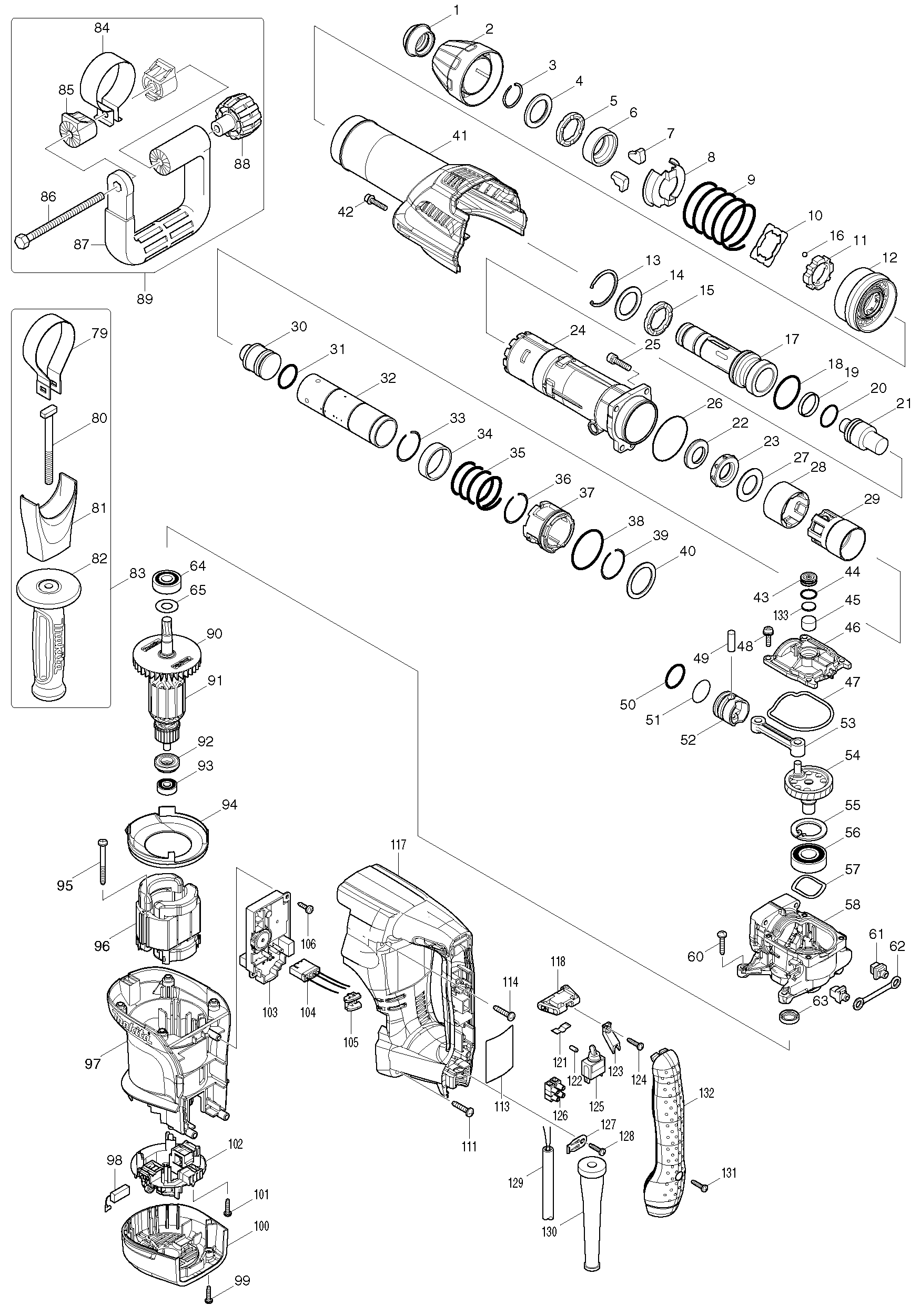 Схема на Отбойный молоток Makita HM 0870 C