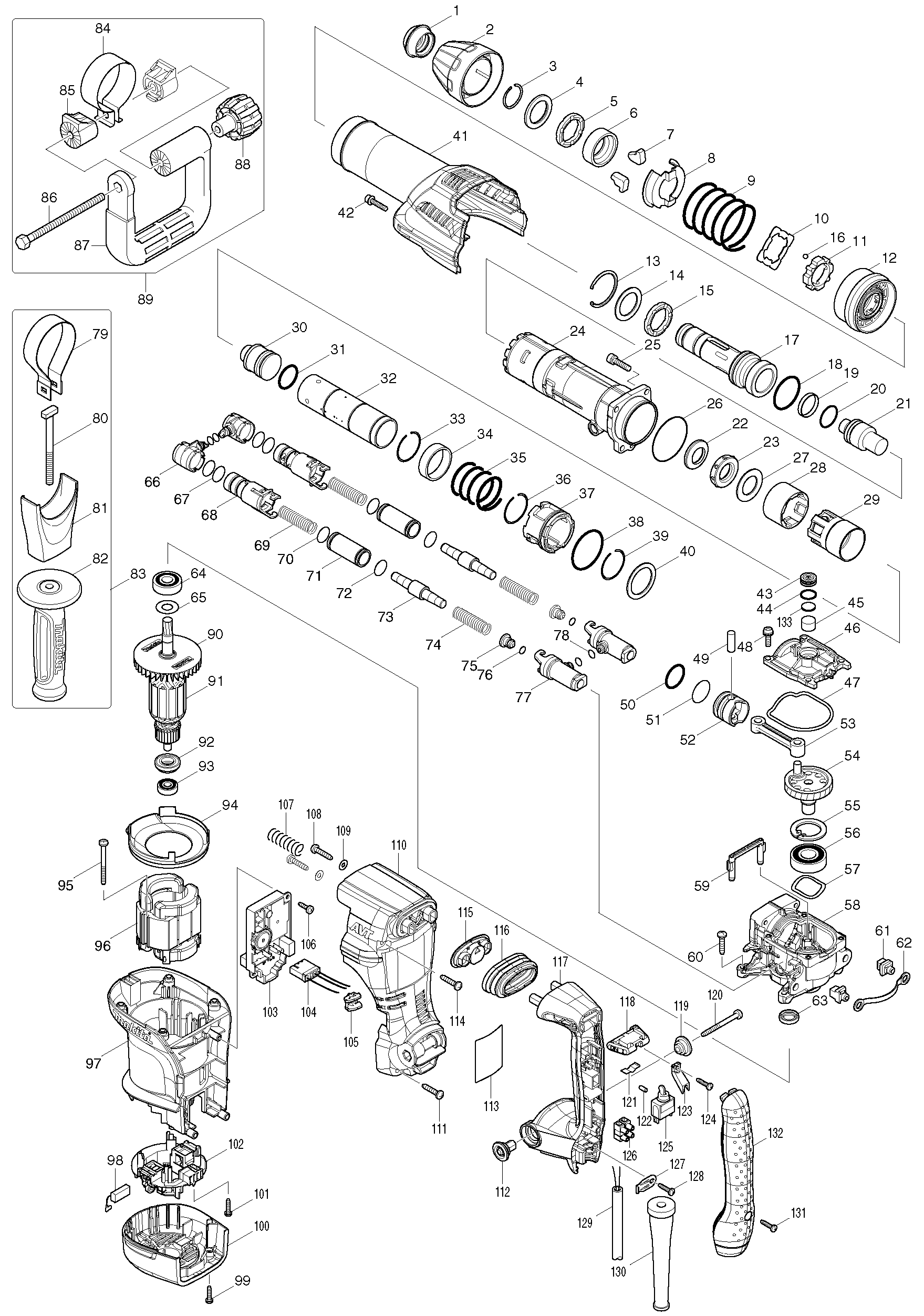 Схема на Отбойный молоток Makita HM 0871 C