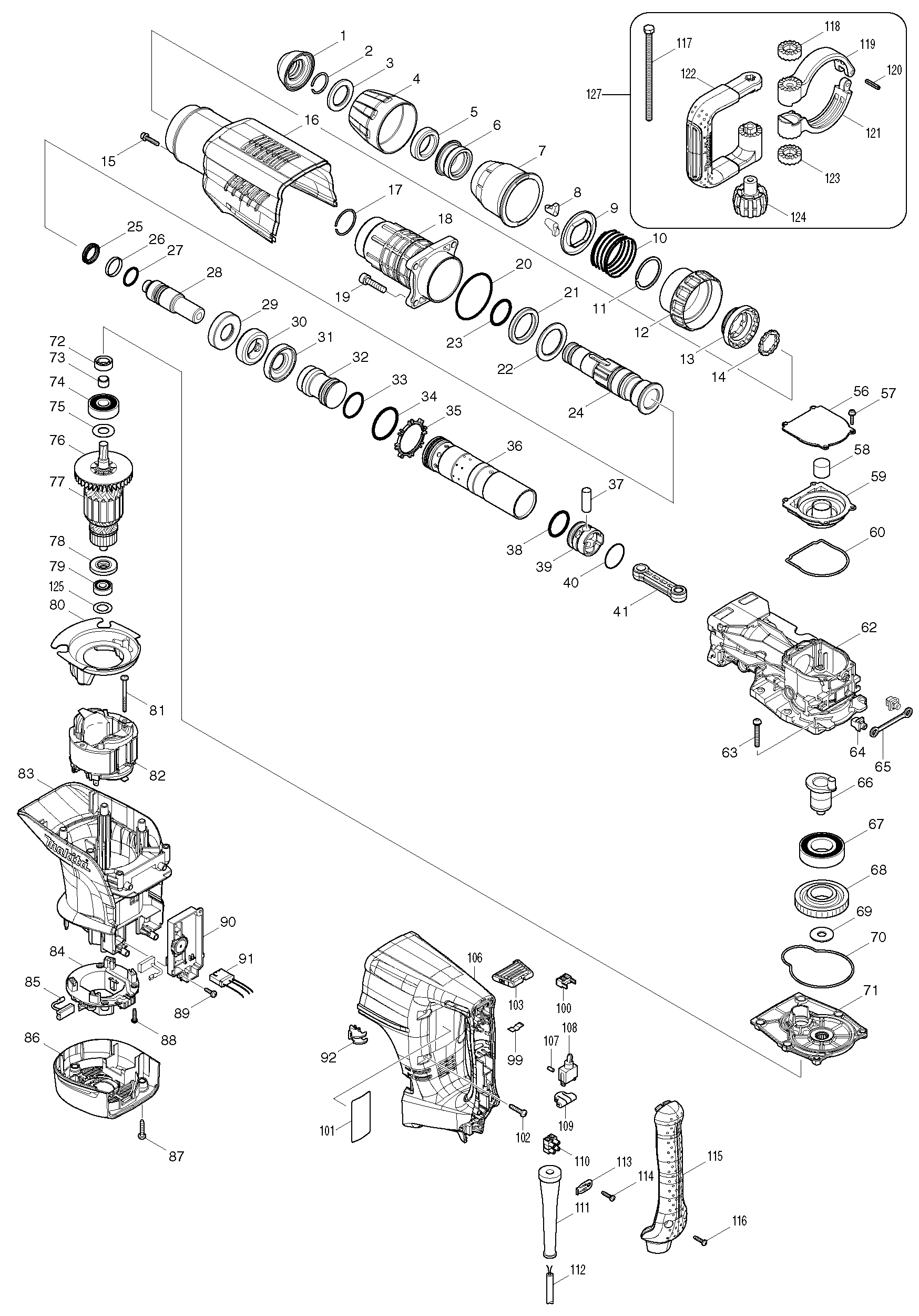 Схема на Отбойный молоток Makita HM 1203 C