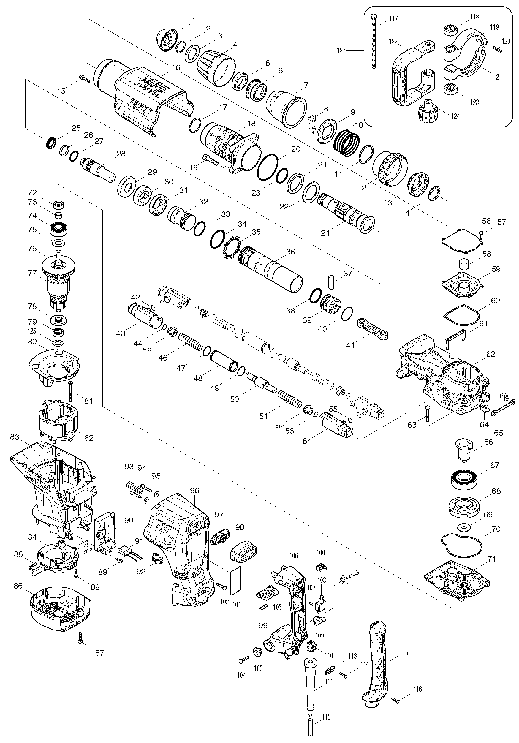 Схема на Отбойный молоток Makita HM 1213 C