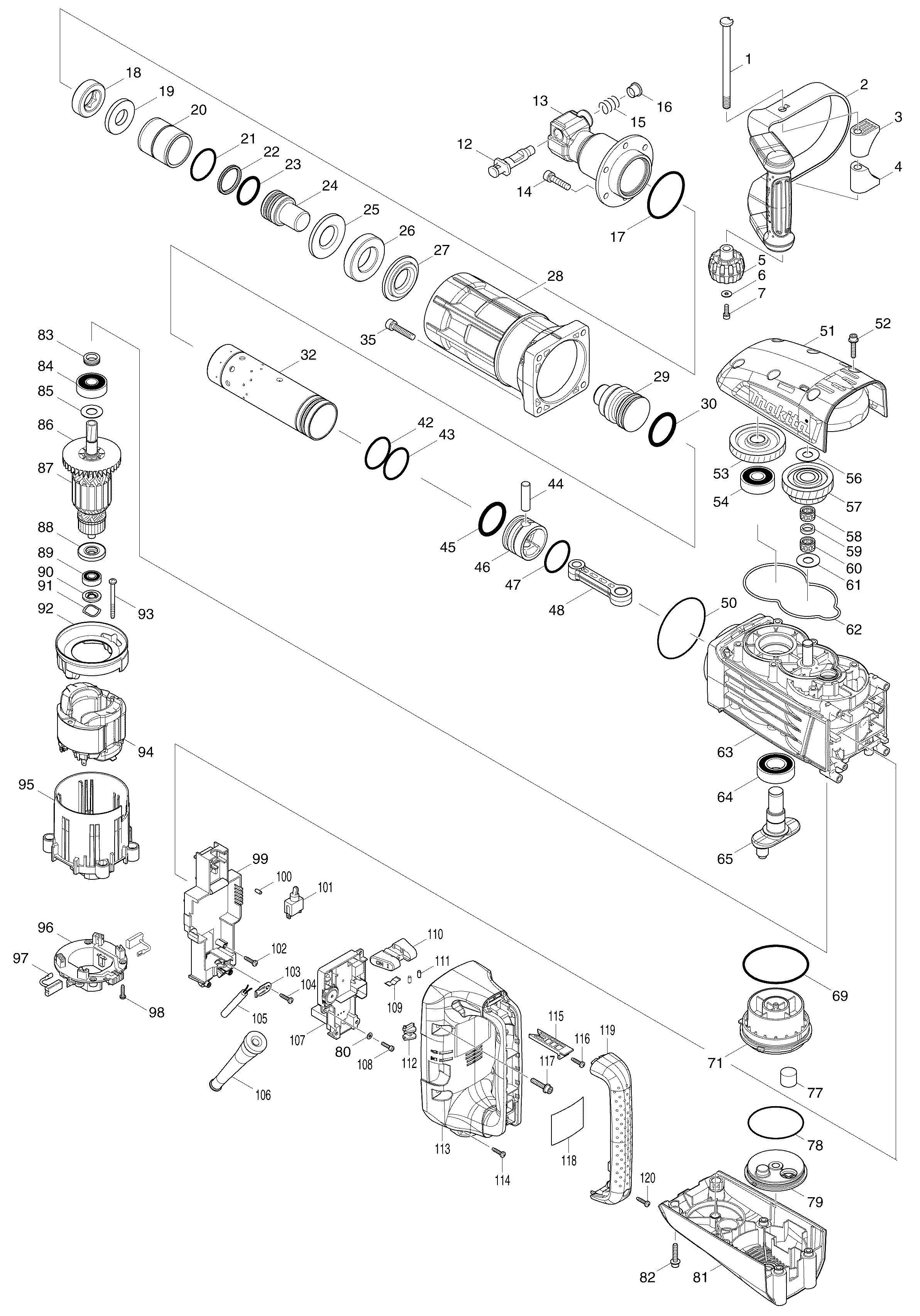 Схема на Отбойный молоток Makita HM 1307 C