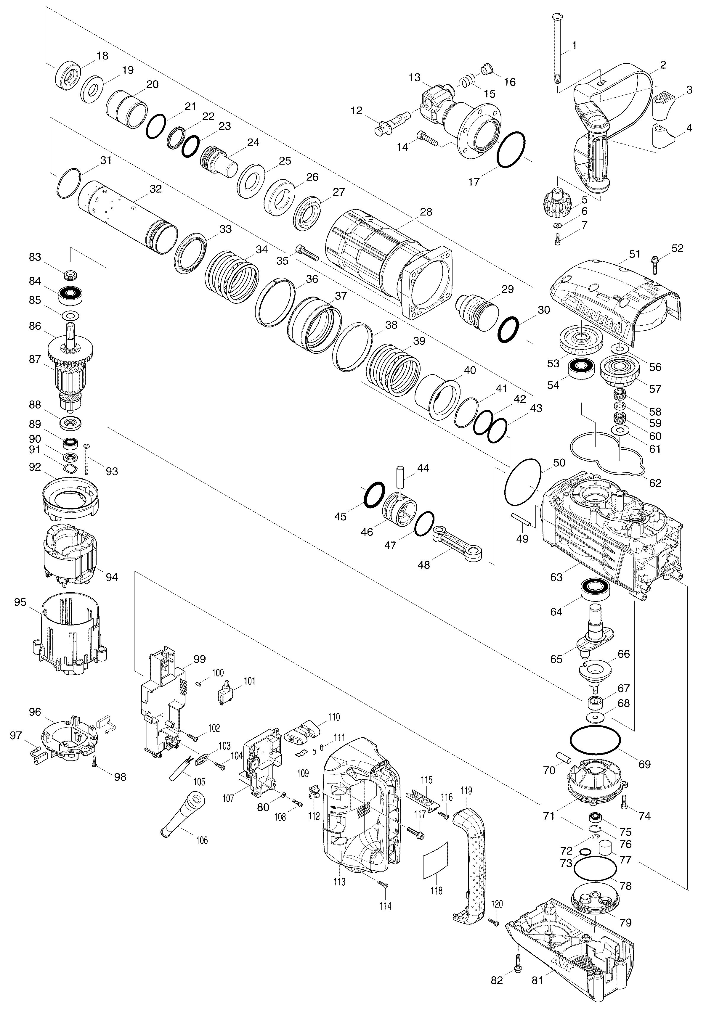 Схема на Отбойный молоток Makita HM 1317 C