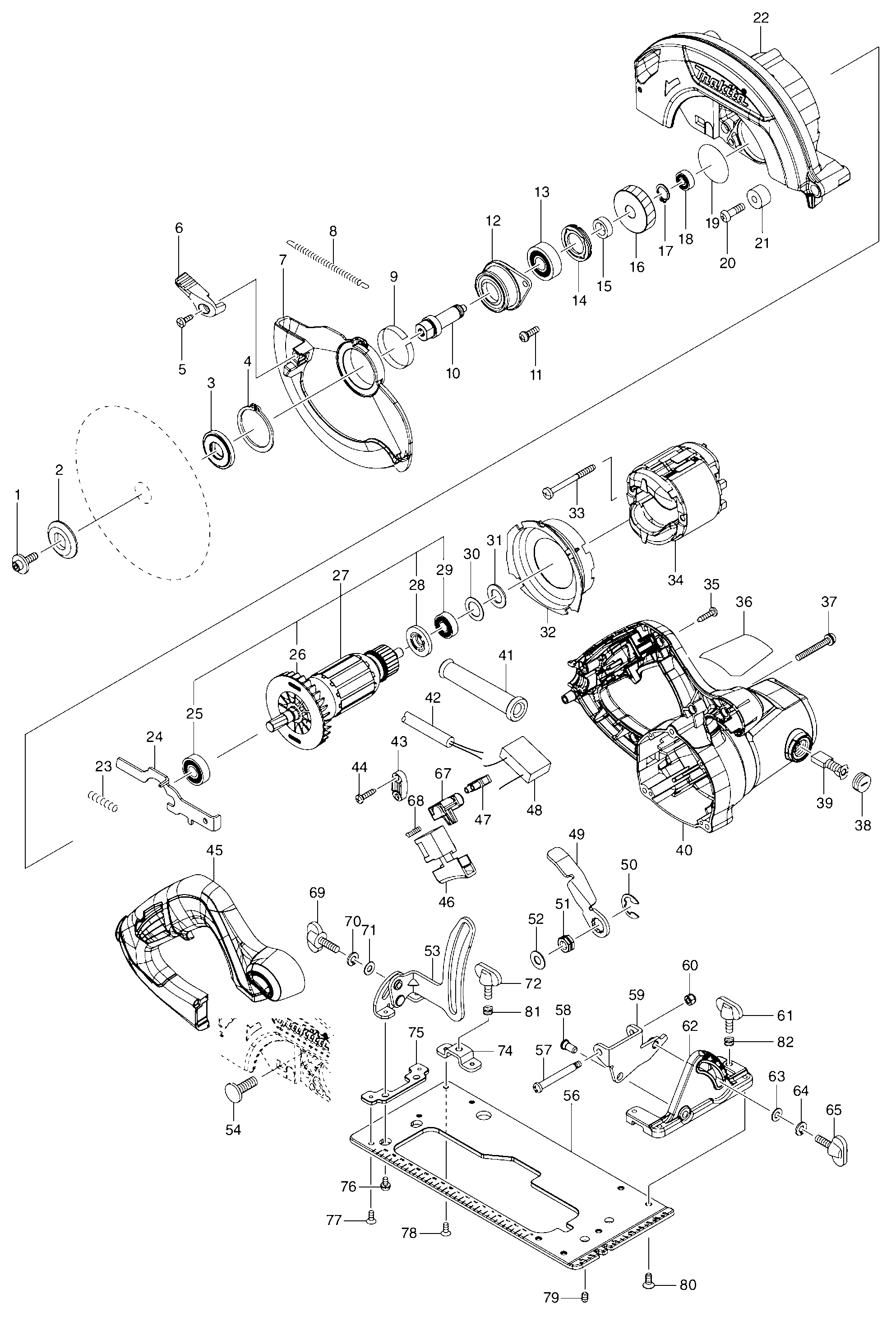 Схема на Дискова пила Makita HS 6601