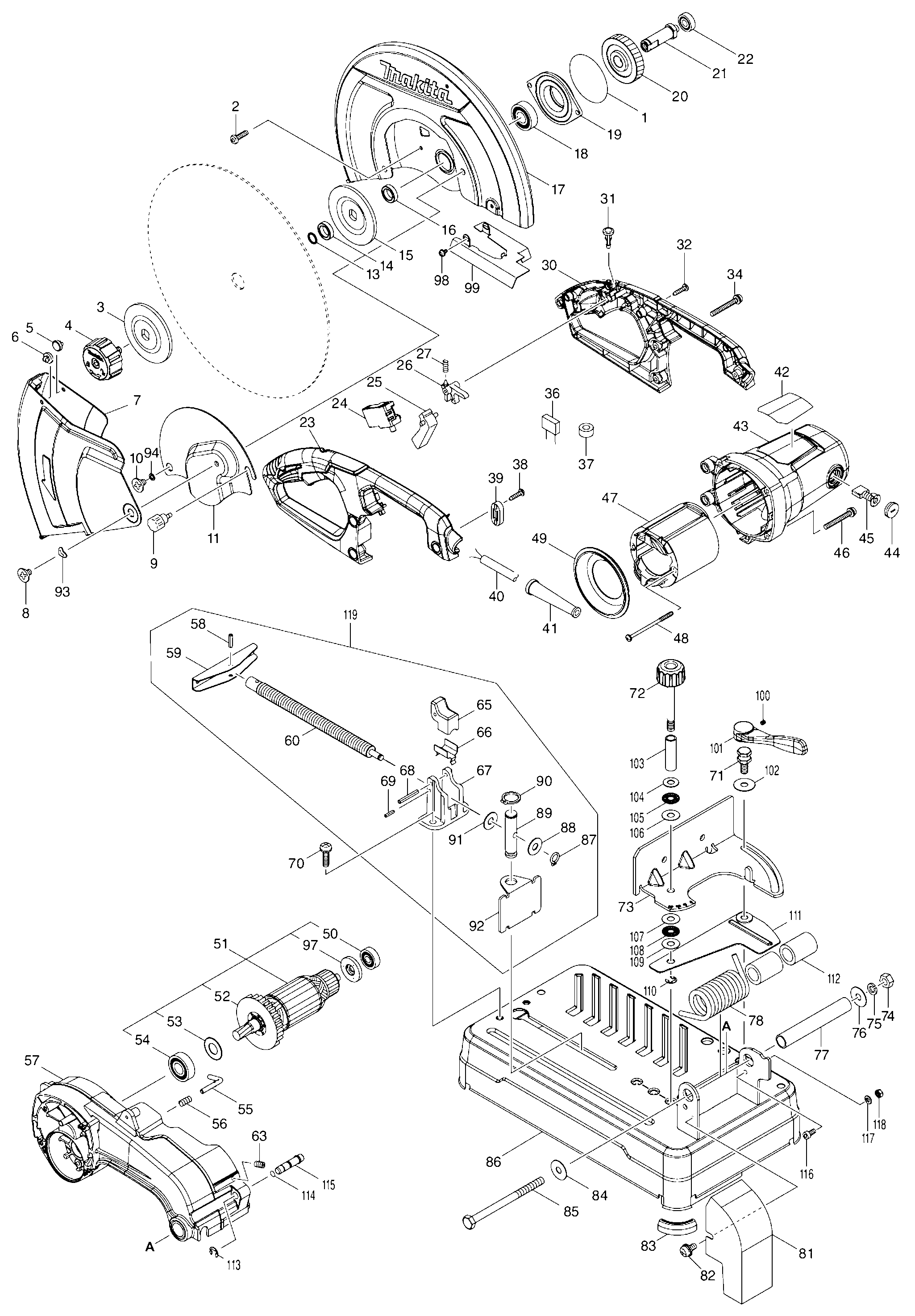 Схема на Пилка Makita LW 1400