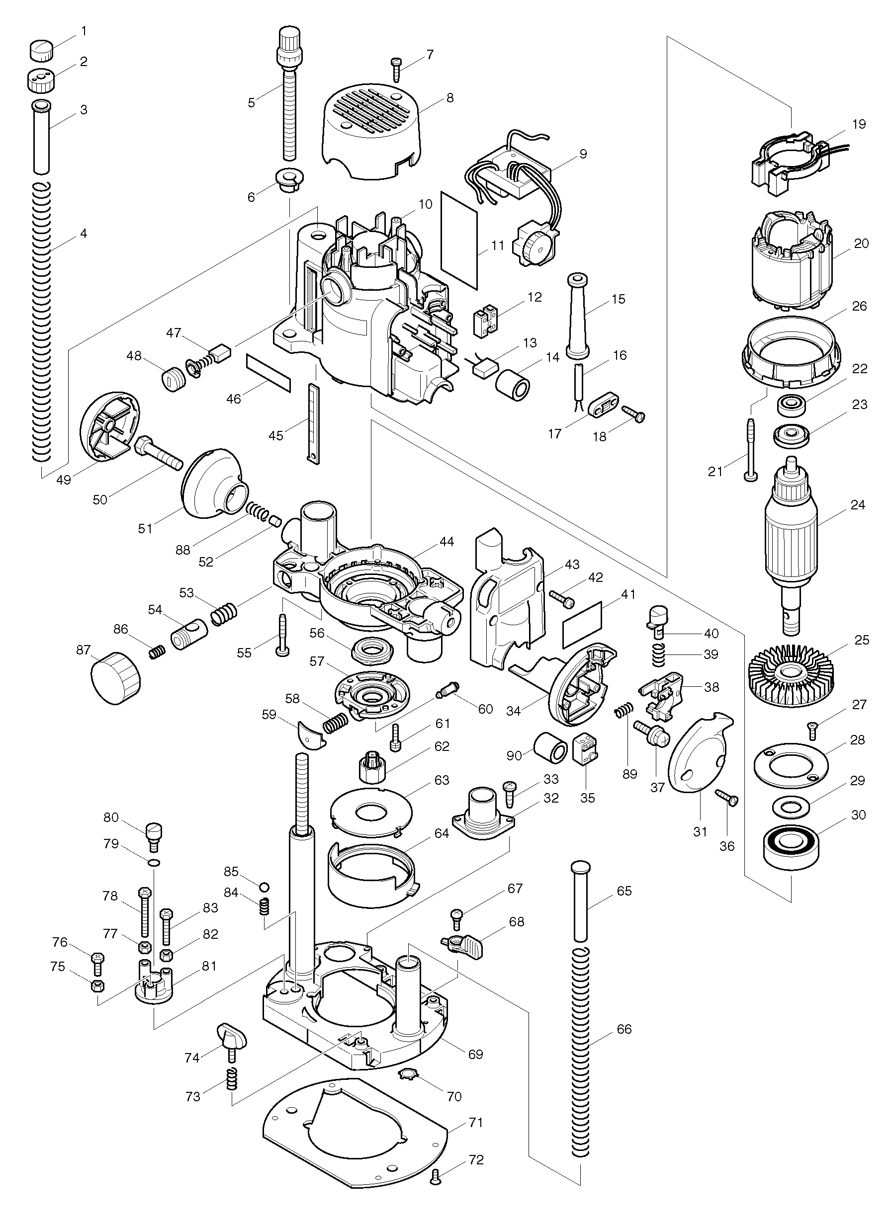 Схема на Фрезер Makita RP 1110 C