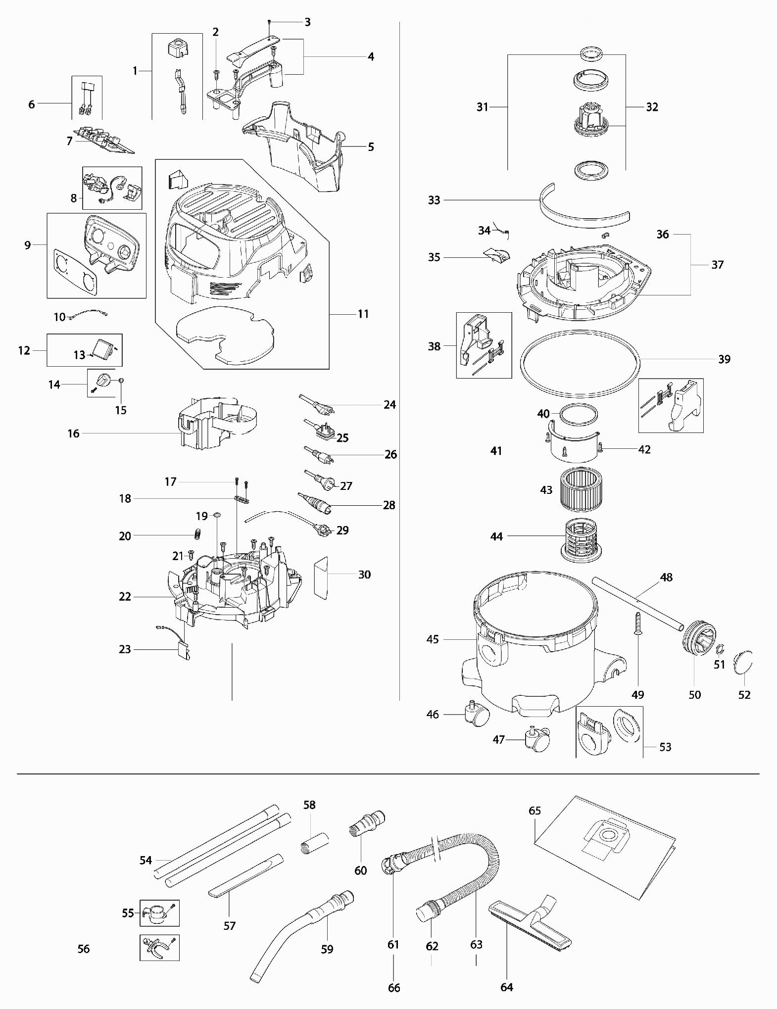 Схема на Пылесос Makita VC3012L