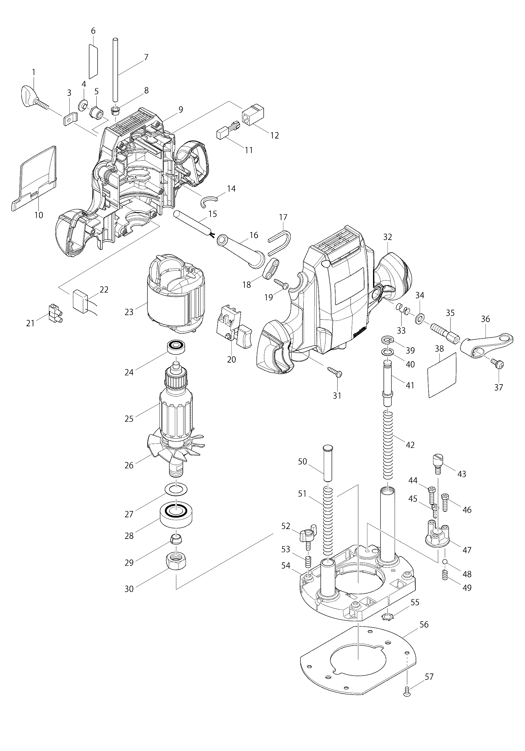 Схема на Фрезер Maktec MT 361
