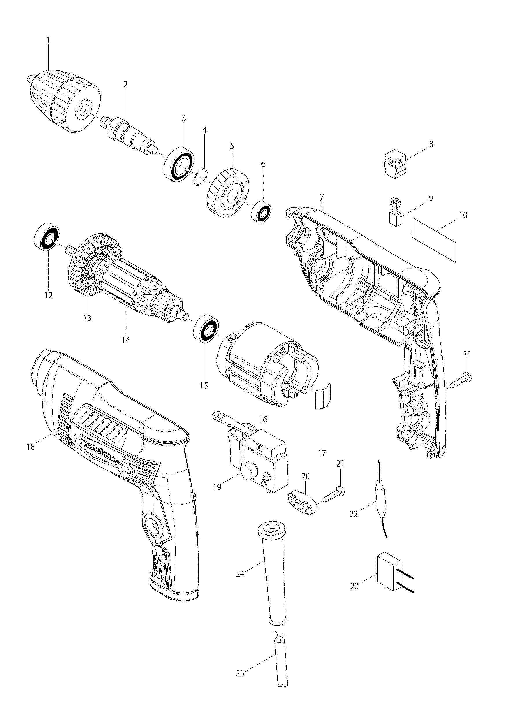 Схема на Дрель Maktec MT 607