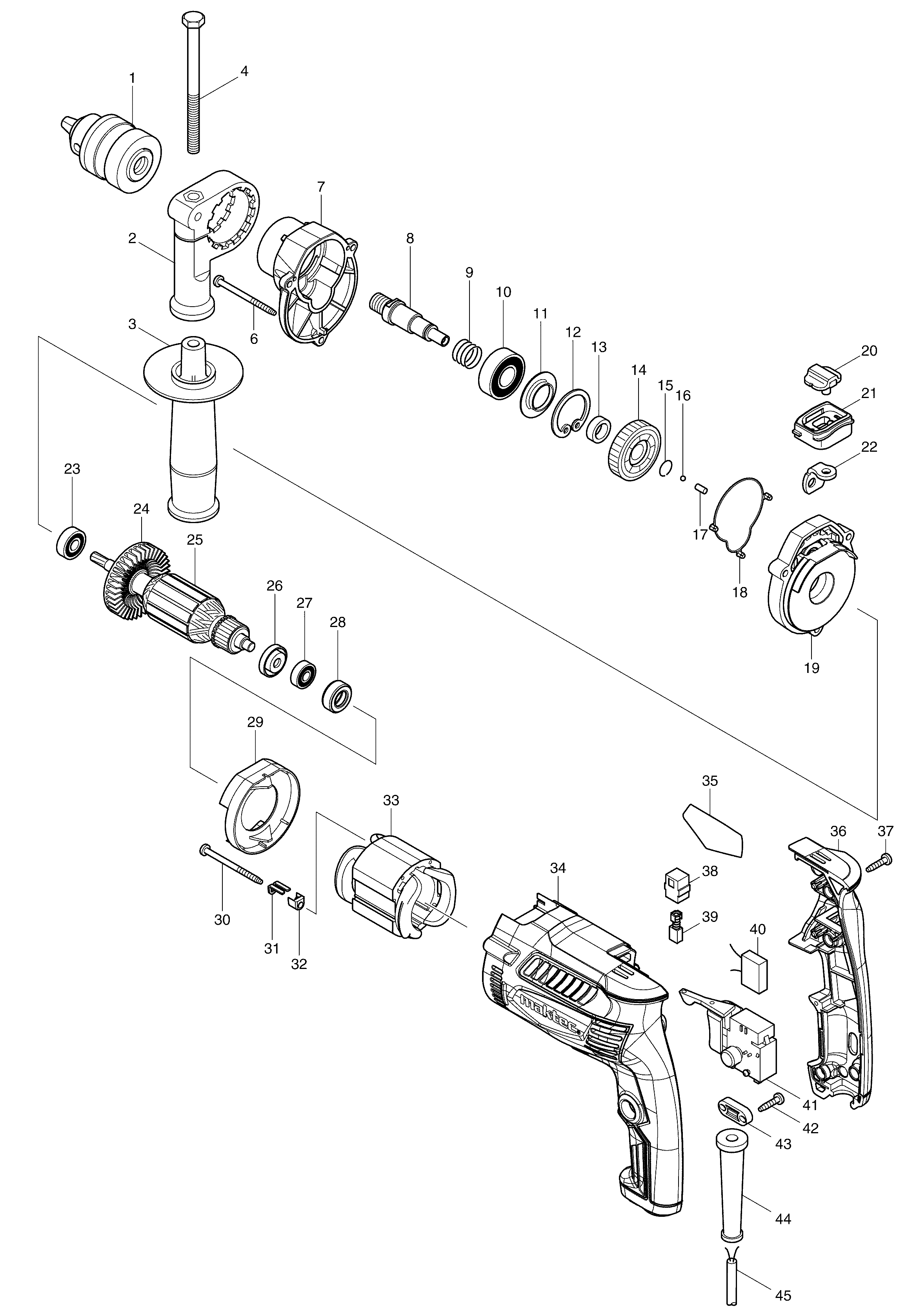 Схема на Дрель Maktec MT 814