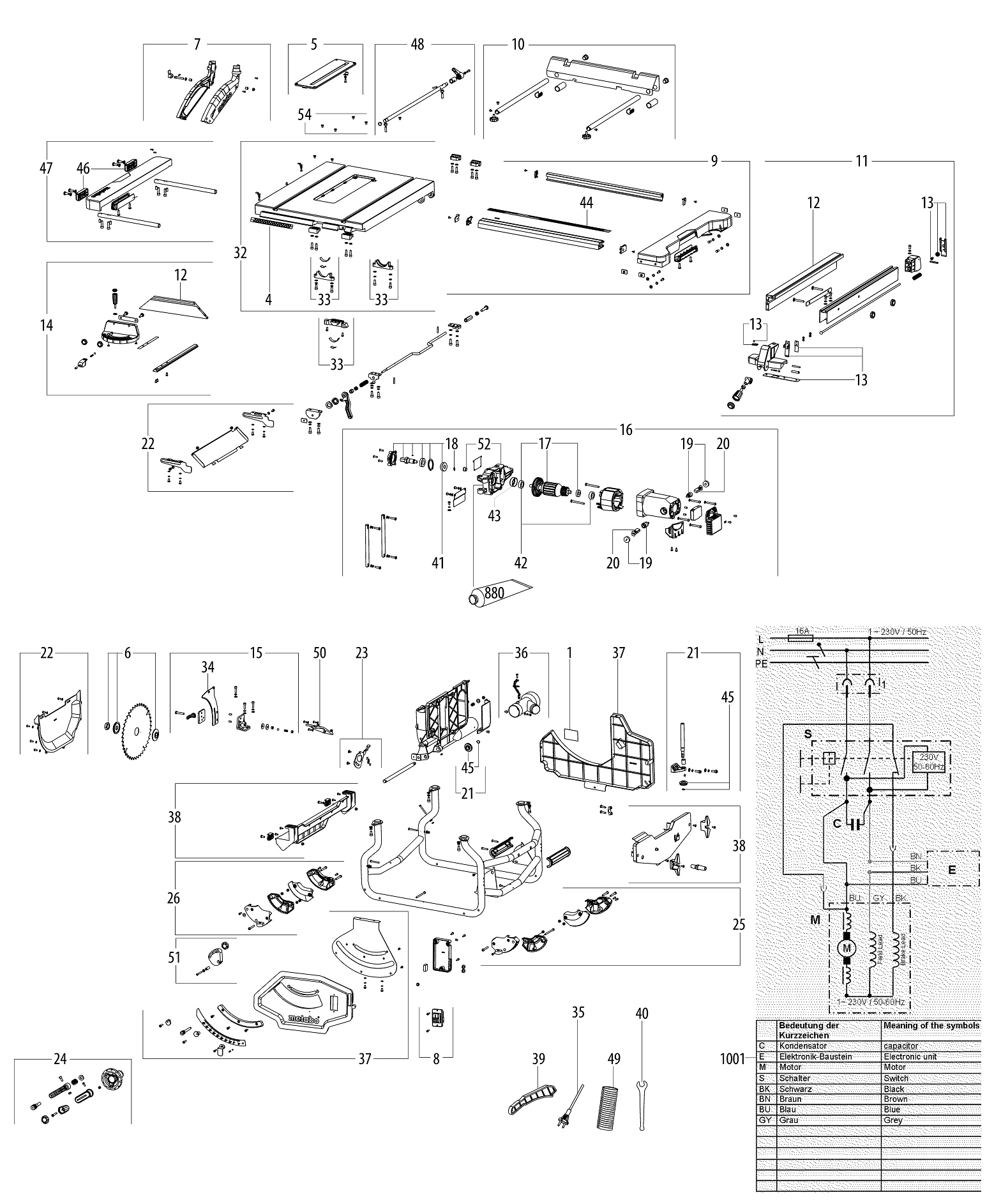 Схема на Пилка Metabo TS 216 Floor