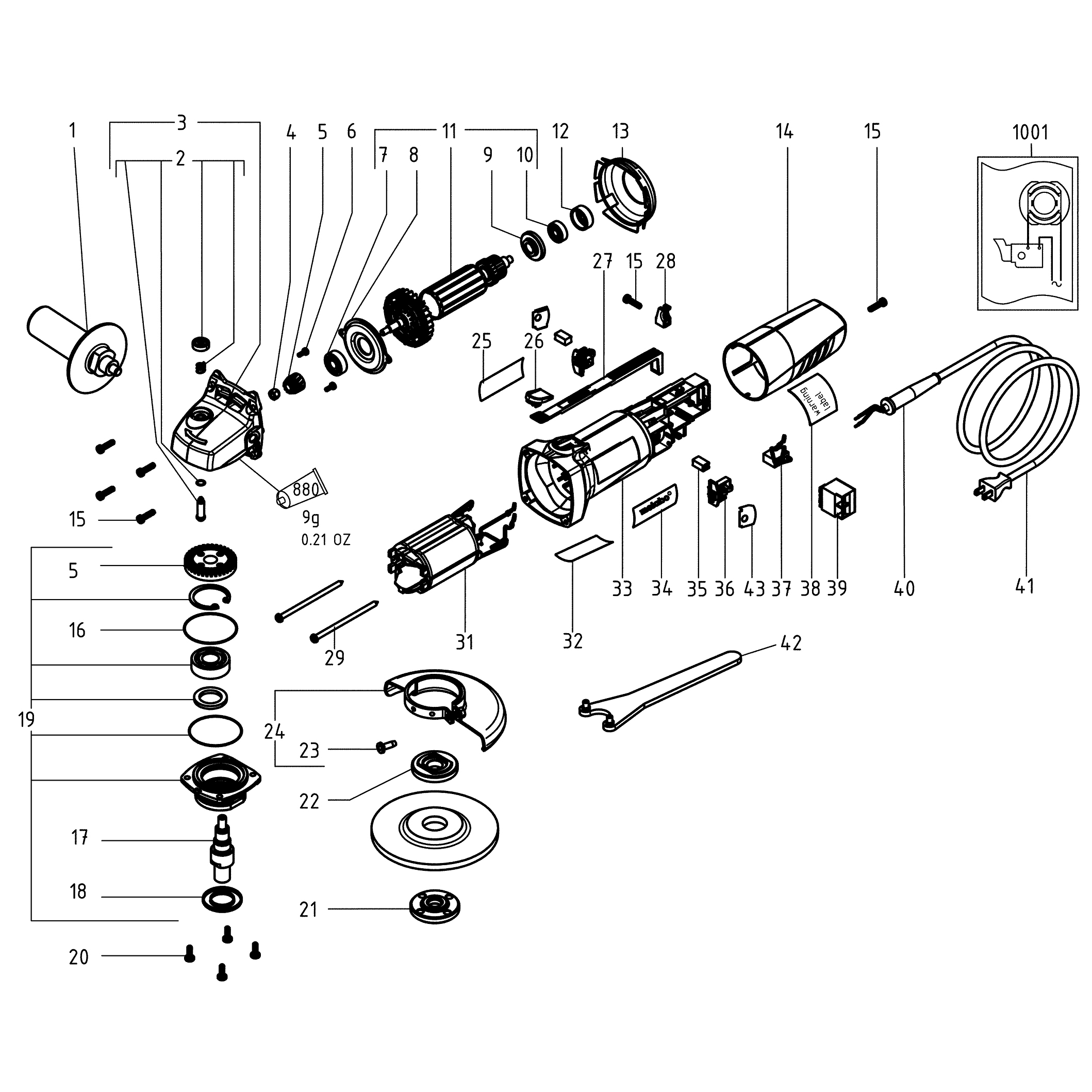 Схема на Кутова шліфувальна машина Metabo W 6-125