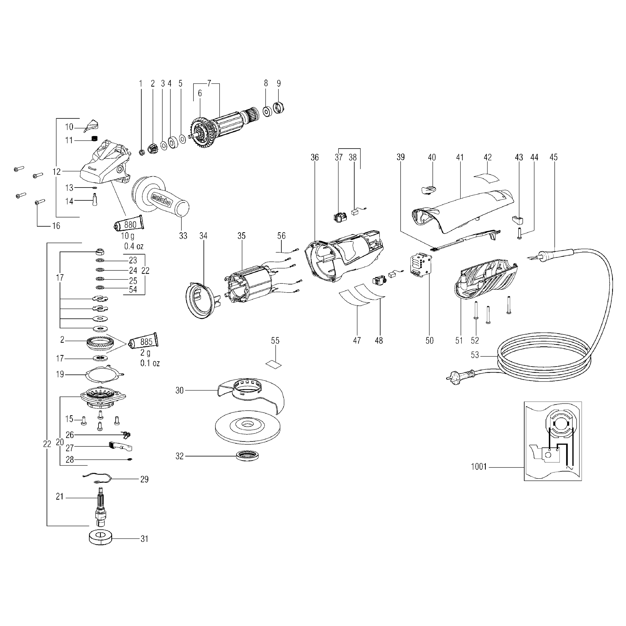 Схема на Кутова шліфувальна машина Metabo WA 11-125