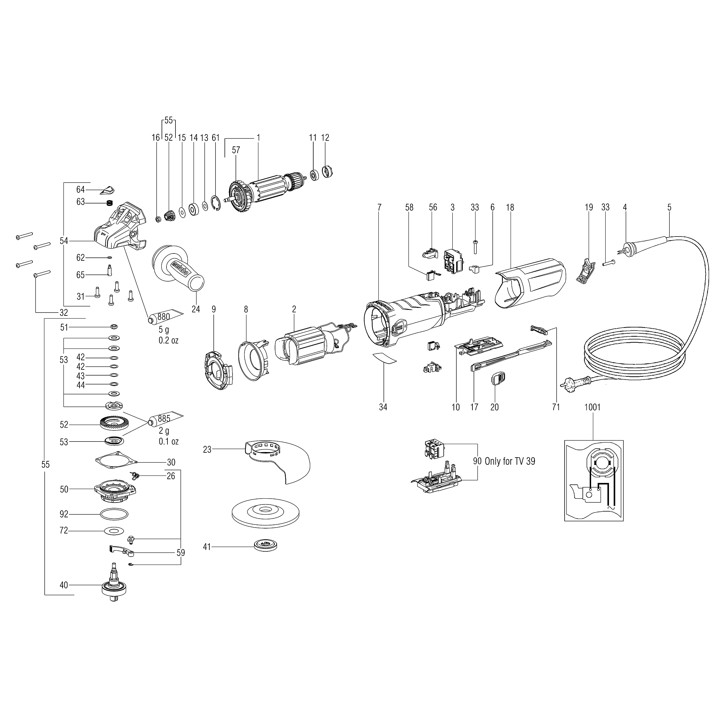 Схема на Кутова шліфувальна машина Metabo WA 13-125