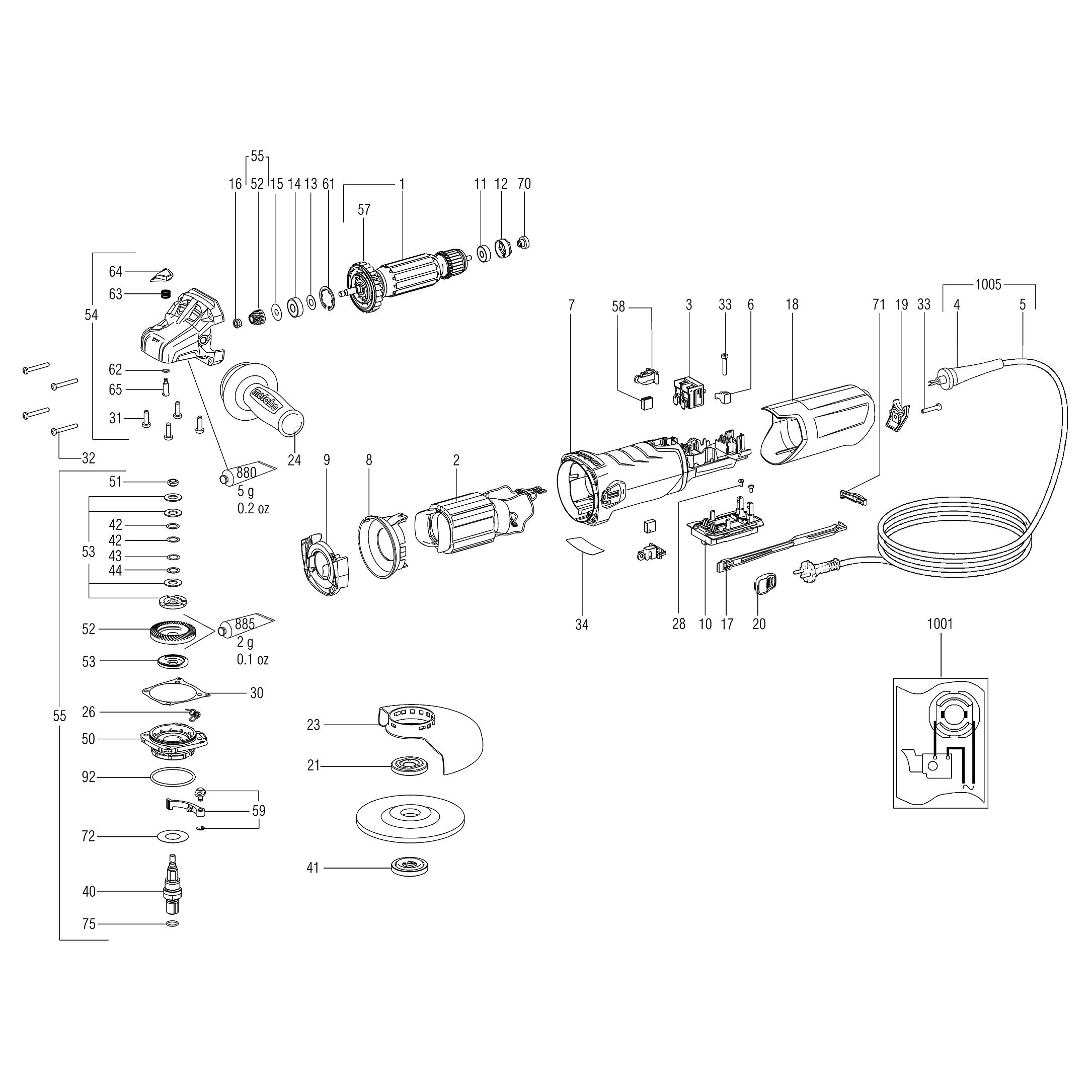 Схема на Кутова шліфувальна машина Metabo WE 17-125