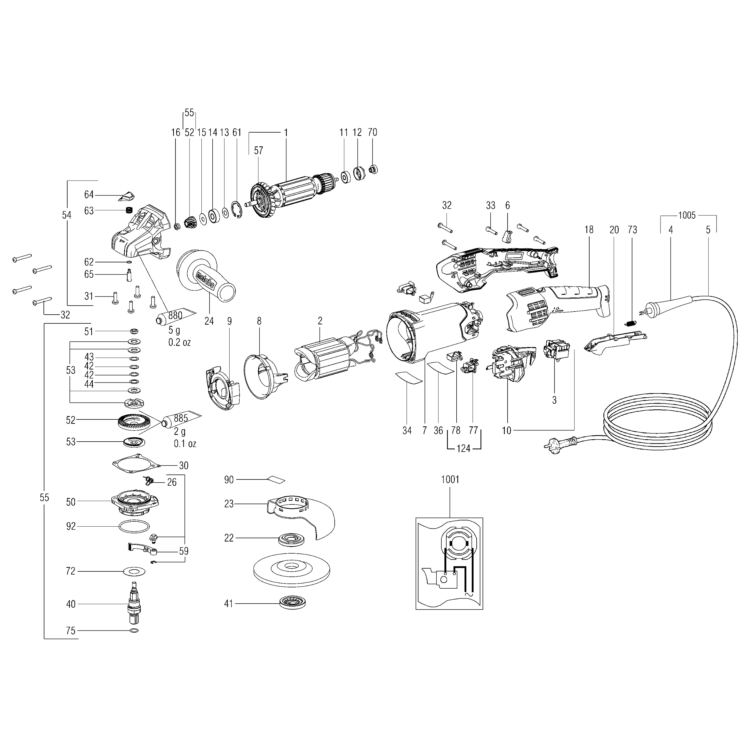 Схема на Кутова шліфувальна машина Metabo WE 17-125 RT