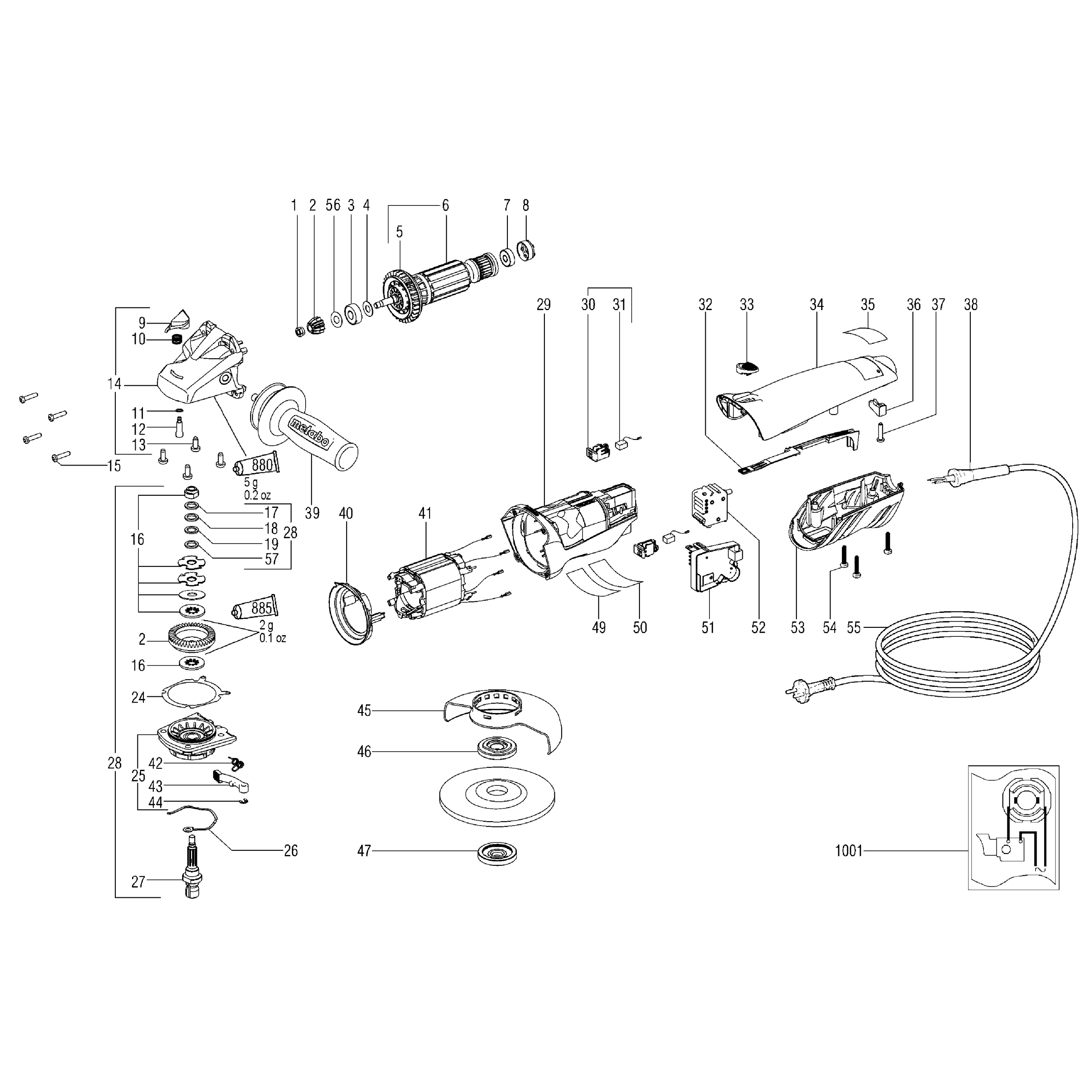 Схема на Кутова шліфувальна машина Metabo WE 9-125