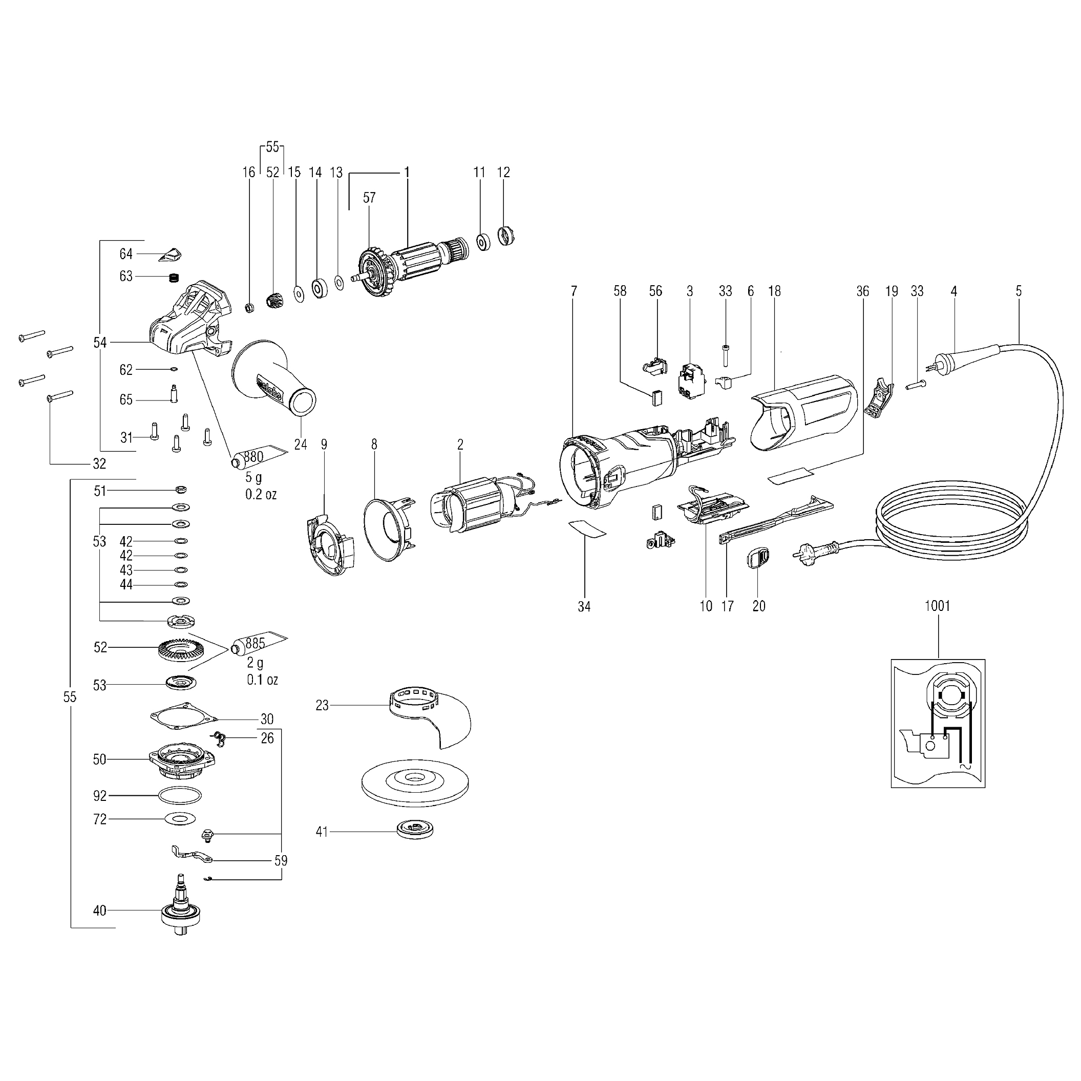 Схема на Кутова шліфувальна машина Metabo WEA 11-125