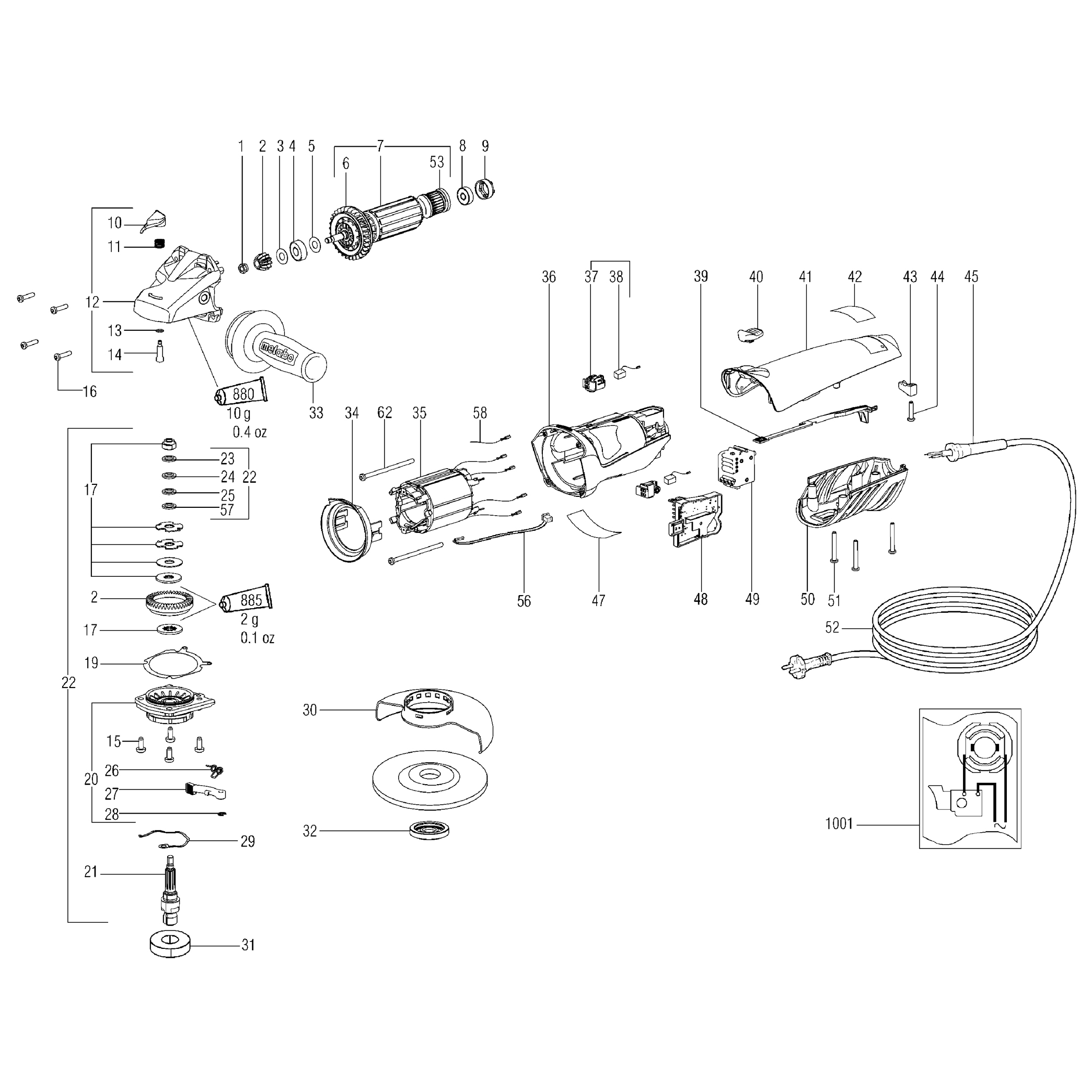 Схема на Кутова шліфувальна машина Metabo WEA 14-125