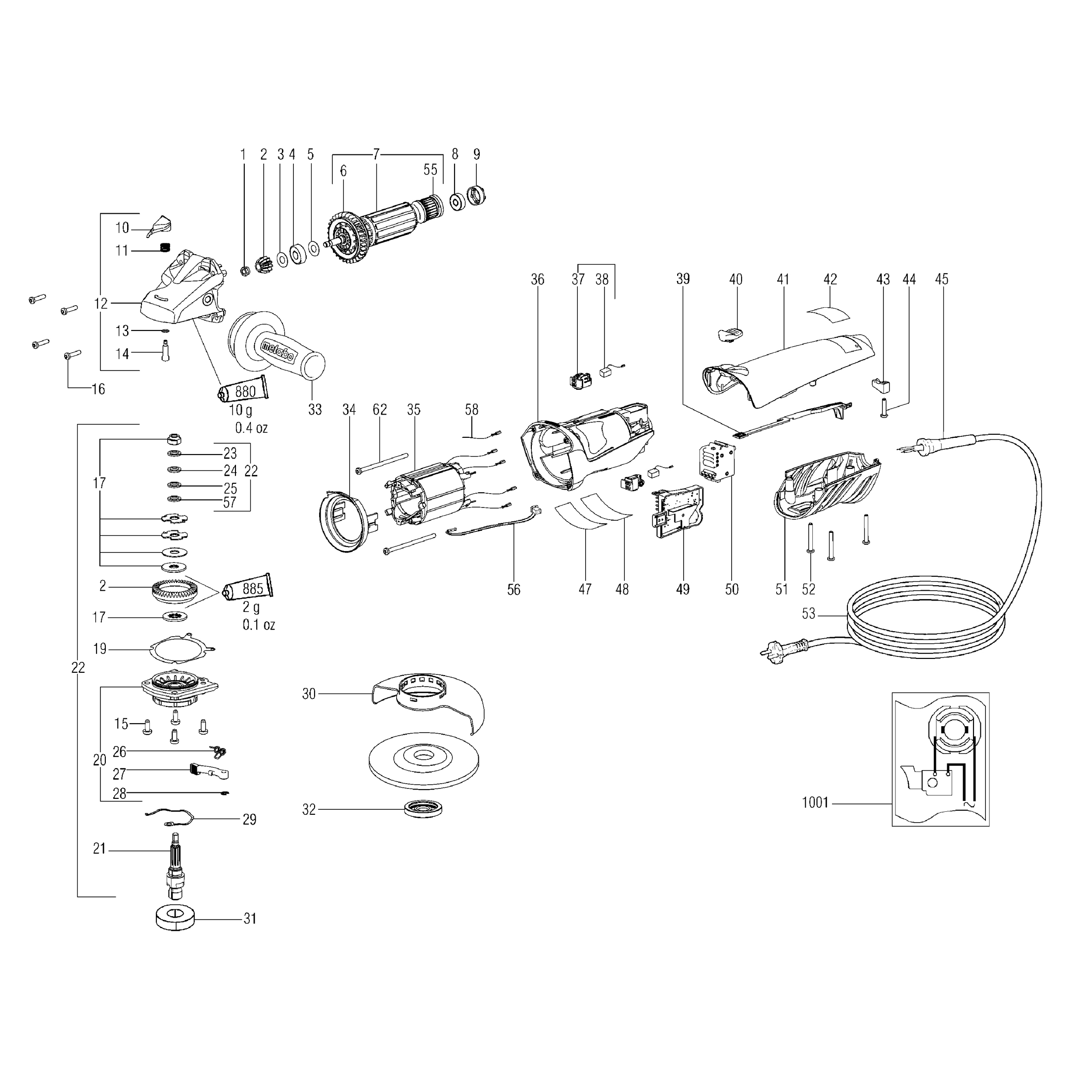 Схема на Кутова шліфувальна машина Metabo WEA 14-125 Plus