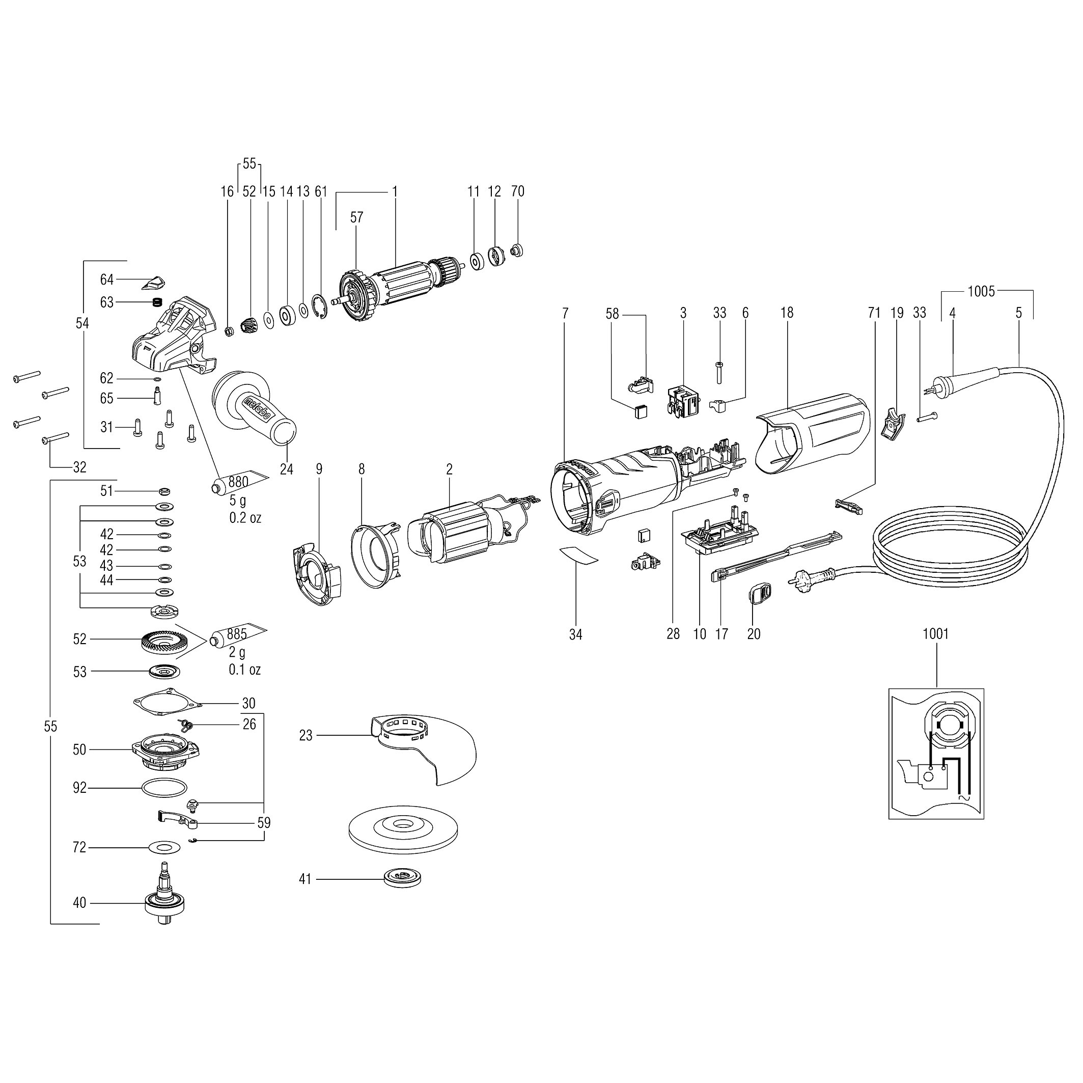 Схема на Кутова шліфувальна машина Metabo WEA 17-125