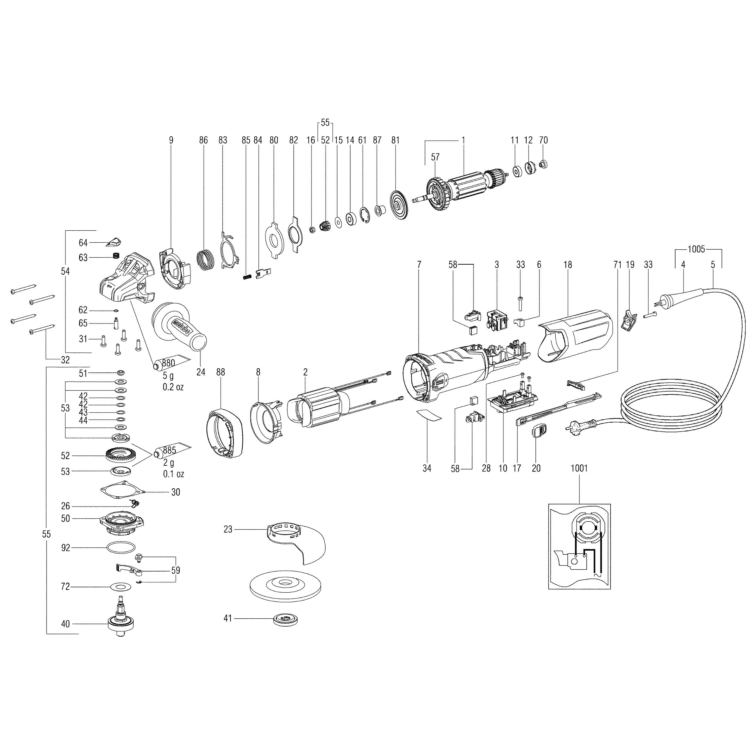 Схема на Кутова шліфувальна машина Metabo WEBA 17-125