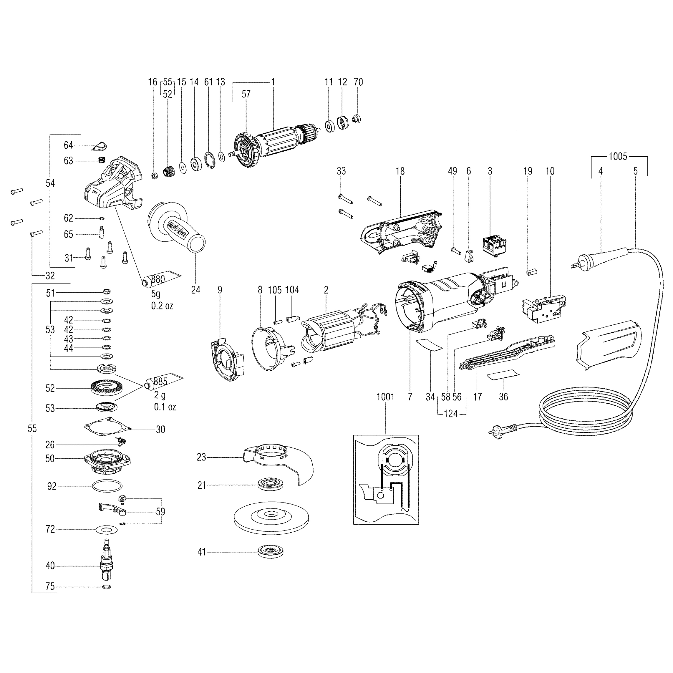Схема на Кутова шліфувальна машина Metabo WEP 17-125