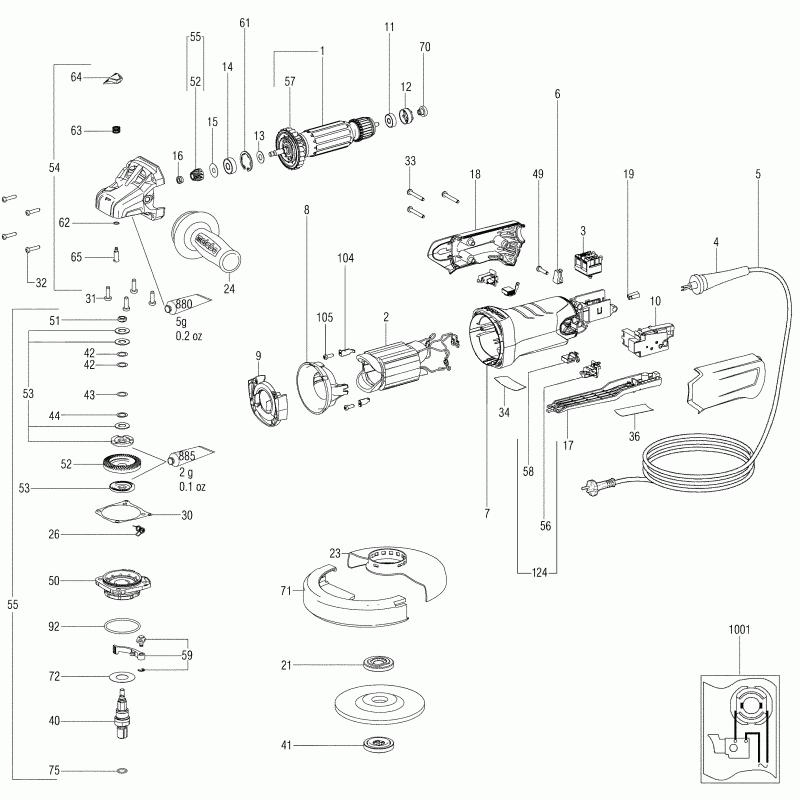 Схема на Кутова шліфувальна машина Metabo WEP 17-150