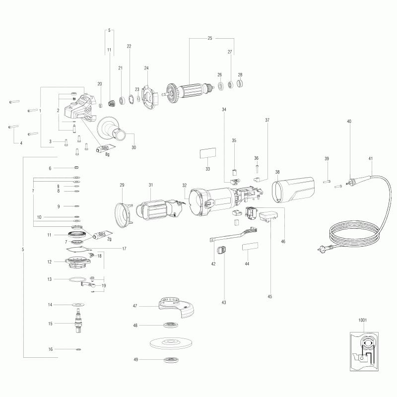 Схема на Угловая шлифмашина Metabo WEQ 1400-125