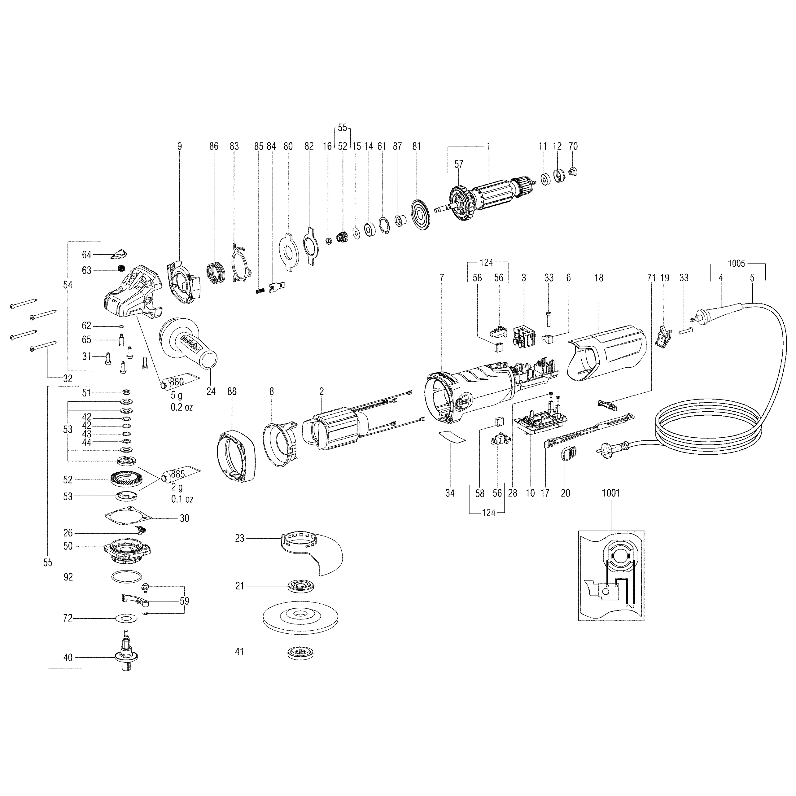 Схема на Кутова шліфувальна машина Metabo WEVB 17-125