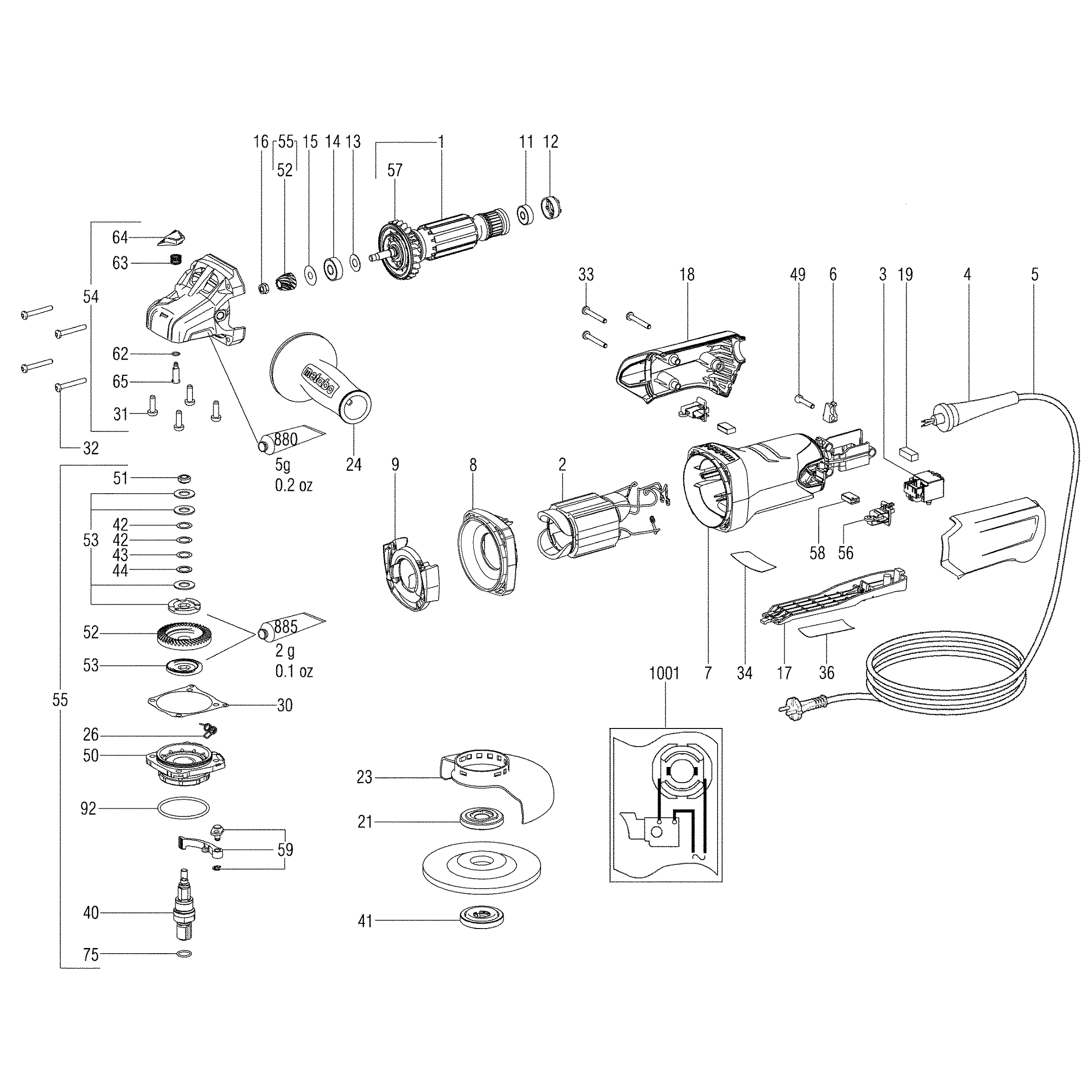 Схема на Кутова шліфувальна машина Metabo WP 11-125