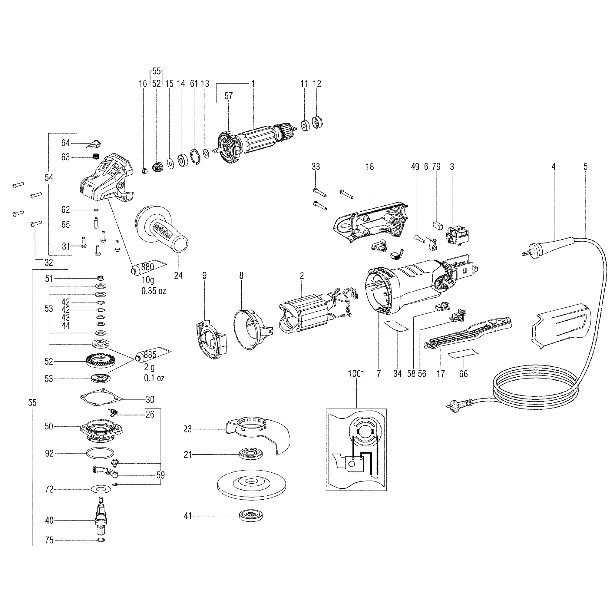 Схема на Кутова шліфувальна машина Metabo WP 13-125