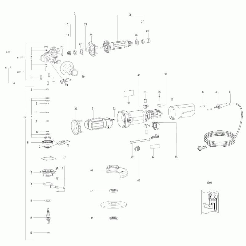 Схема на Угловая шлифмашина Metabo WQ 1100-125