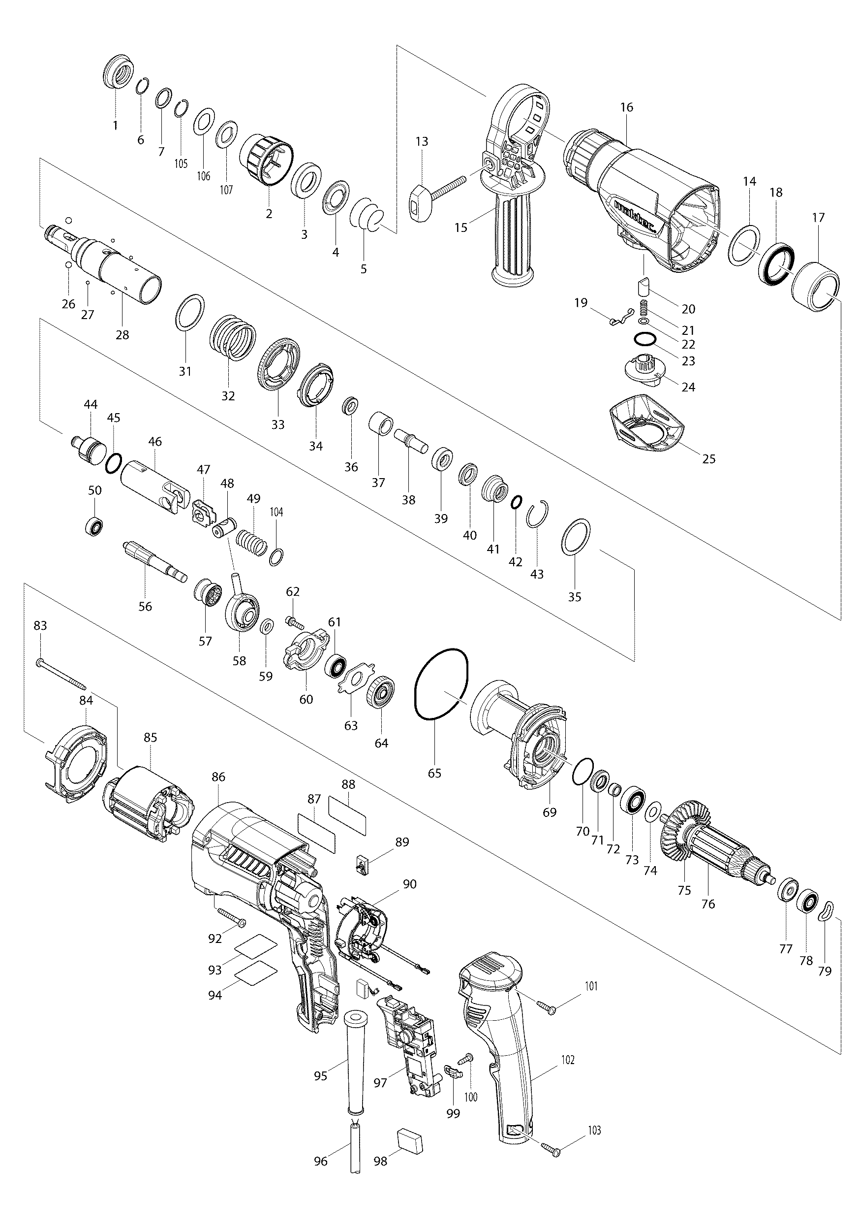 Схема на Перфоратор Maktec MT 870